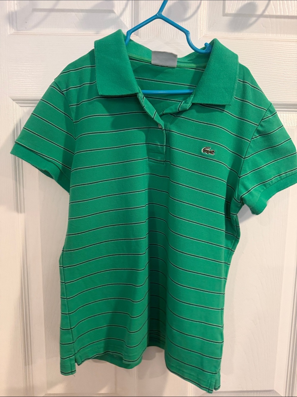 Lacoste Kids Green Striped Polo
